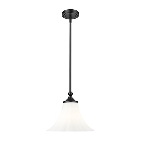 Z-Lite Fleur Matte Black 1 Light Pendant 1958P12-MB
