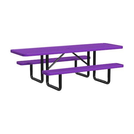 Leisure Craft 8 FT ADA Accessible Outdoor Picnic Table with 2 Bench Seats, Purple T8XPP-ADA-PURPLE