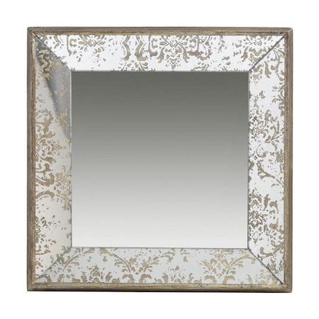 Homeroots 15" Square Vintage Style Wall Mounted Accent Mirror 484984