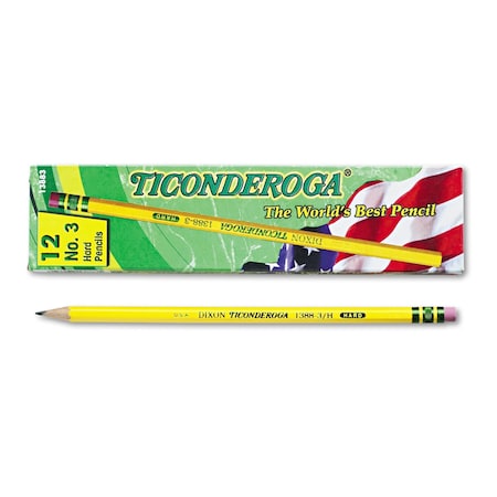 Ticonderoga Pencil, Wooden, #3H, PK12 13883
