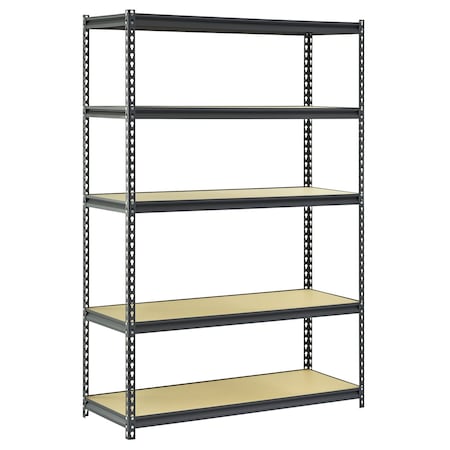 Edsal Shelving Unit, 5 Tier, 48"Wx18"Dx72"H, Blk UR1848P-BLK