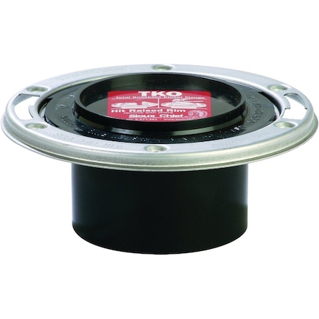 Sioux Chief Total Knockout 3'' Hub/Inside 4'' ABS Toilet Flange Flange w/SS Swivel Ring 884-ATM