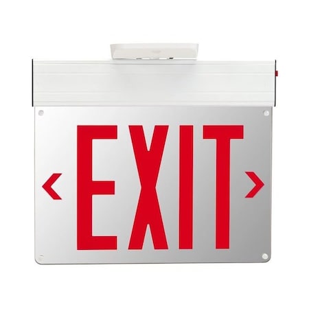 Keystone Exit Sign | Edge Lit | NYC Compliant | Style 2 | White Color | Single or Double Facing | Red Letteri KT-EX-ELNY2-WH3RL-SD