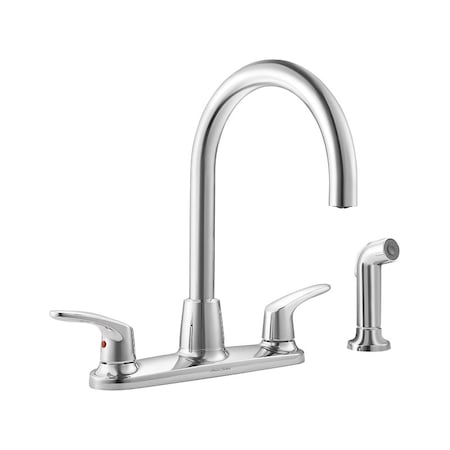 American Standard Colony Pro Side Spray Kitchen Faucet, 1.5 gpm, 2-Faucet Handle, 4-Faucet Hole, Metal 7074551.002
