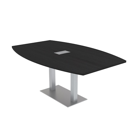 Skutchi Designs Boat Conference Table With Power, 48 in W, 72 in L, Black HAR-BOT-48x72-DOU-U999ST19-ESIL