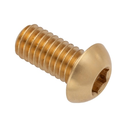 Zoro Select M6-1.00 Socket Head Cap Screw, Button, Plain Brass, 12 mm Length ZBC6X12BR