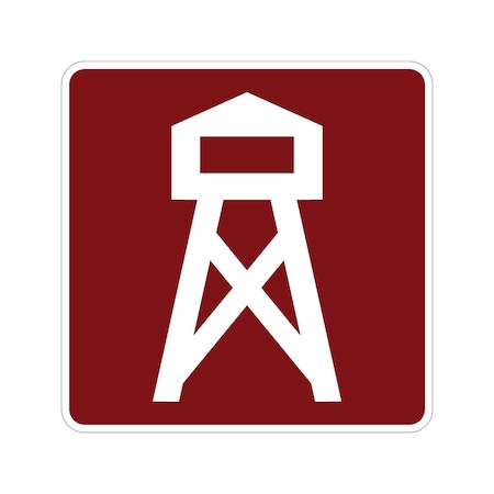 Sign Solutions Usa Lookout Tower (Symbol), 30 in W x Square, Aluminum Sign DUS12DWT3030RS-006