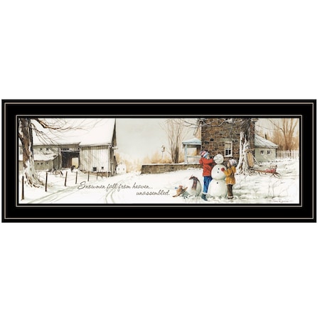 Homeroots Snowmen from Heaven 3 Black Framed Print Wall Art 406506