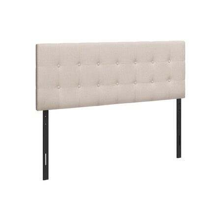 Homeroots Beige Linen Blend Upholstered Full Headboard 490177