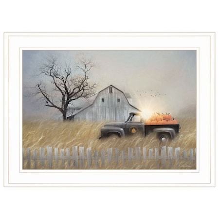 Homeroots Fall Pumpkin Harvest 2 White Framed Print Kitchen Wall Art 406918