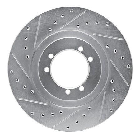 Dynamic Friction Co DFC Brake Rotor - Drilled and Slotted - Silver 631-44001L