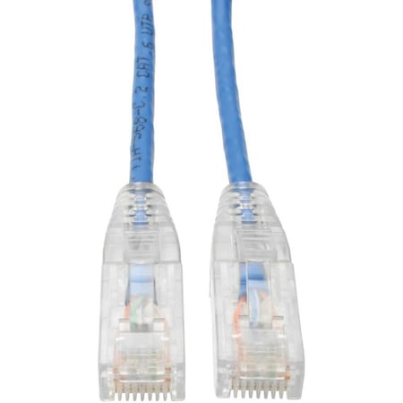 Eaton Tripp Lite Series Cat6 Gigabit Snagless Slim UTP Ethernet Cable RJ45 M/M, PoE, Blue, 15 ft. N201-S15-BL