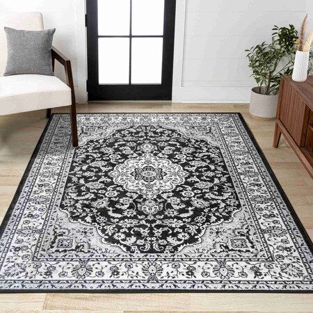 Jonathan Y Palmette Modern Persian Floral Cream/Gray/Black 8 ft. x 10 ft. Area Rug MDP503B-8