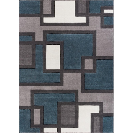 Ricki'S Rugs Imagination Squares Modern Rug, Blue 9 ft. 3 in. x 12 ft. 6 in. RI602272