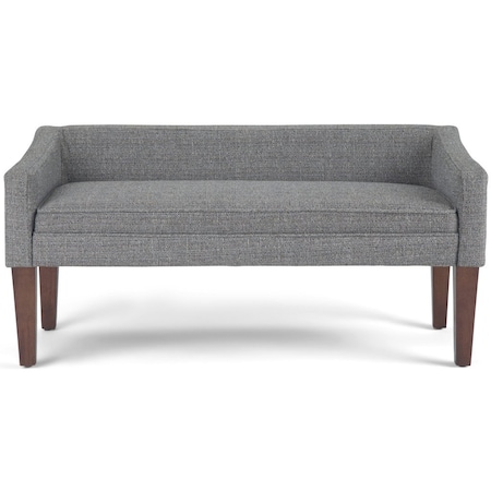 Homeroots 50in Gray and Brown Fabric and Wood Upholstered Bench 642317