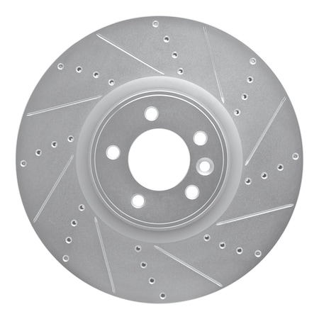 Dynamic Friction Co DFC Brake Rotor - Drilled and Slotted - Silver 631-11021R
