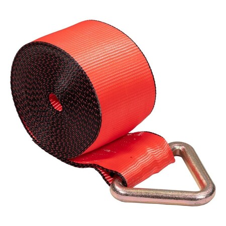 Mytee Products Winch Straps 4inx30ft Red Tie Down w/Delta Ring WLL# 5400 lbs for Flatbed Truck WS430D-R