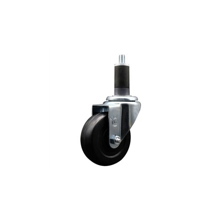 Service Caster 3.5'' Soft Rubber Wheel Swivel 1-1/4'' Expanding Stem Caster SCC-EX20S3514-SRS-114