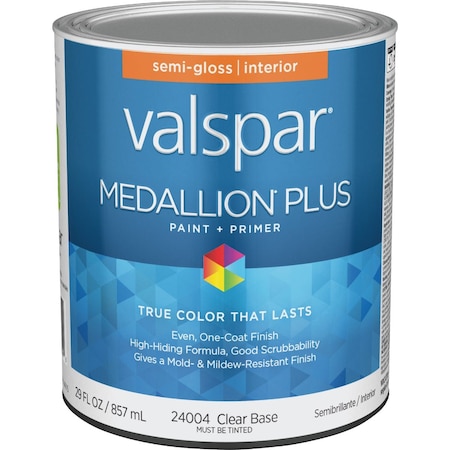 Valspar Medallion Plus Premium Paint & Primer Semi-Gloss Interior Paint Clear Base 1 Qt. 028.0024004.005