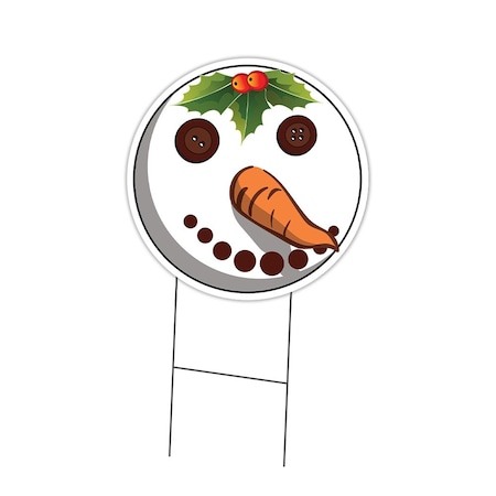 Signmission Snowman Double Sided Corrugated Plastic Circle Yard Sign C-16-CIR-DS-WS-Snowman