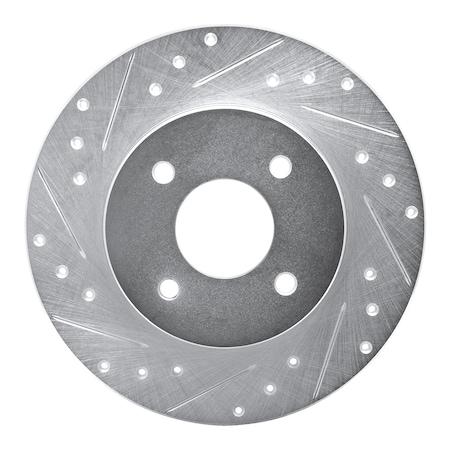 Dynamic Friction Co DFC Brake Rotor - Drilled and Slotted - Silver 631-67015L