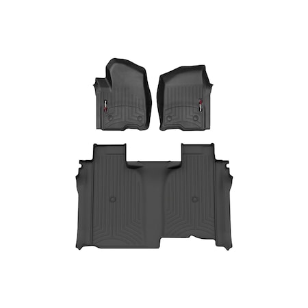 Weathertech Black, Front and Rear Floorliners for Vinyl Floors 441436-1-4V