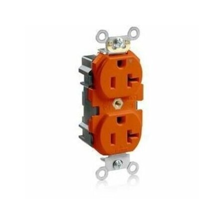 Leviton Lev-Lok Industrial Grade Duplex Receptacle, 20 Amp, 125 Volt M5362-IG