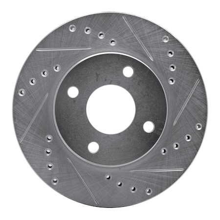 Dynamic Friction Co DFC Brake Rotor - Drilled and Slotted - Silver 631-56013R