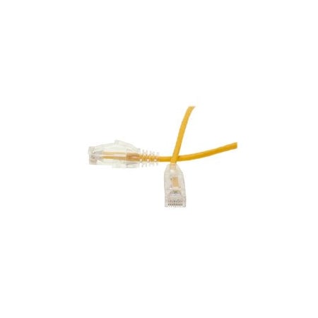 Cable Wholesale Cat6 Yellow Slim Ethernet Patch Cable, Snagless/Molded Boot, POE Compliant, 6 inch 10X8-88100.5