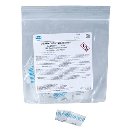 Hach DPD Total Chlorine Reagent, 500 mL, PK50 2198246