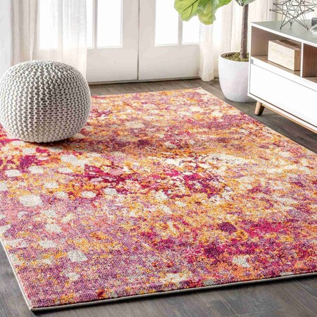 Jonathan Y Contemporary POP Modern Abstract Pink/Orange 4 ft. x 6 ft. Area Rug CTP108C-4