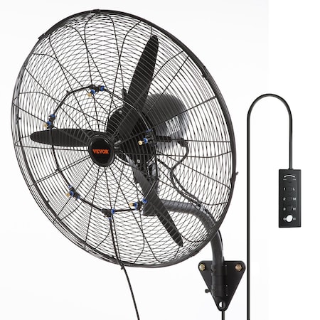 Vevor 2Pcs 20'' Industrial Wall Mount Fan Oscillating Metal Fan 3 Speed Airflow, 2PK BT-WL20A