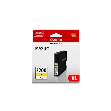 Canon PGI-2200XL MAXIFY IB4020, MB5020 High Yield Yellow Ink Tank, 1,500 Yield 9270B001