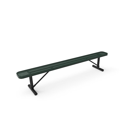 Mytcoat 8ft Outdoor Bench without Back, Portable, Green, Punched Steel, Textured Coating 804342