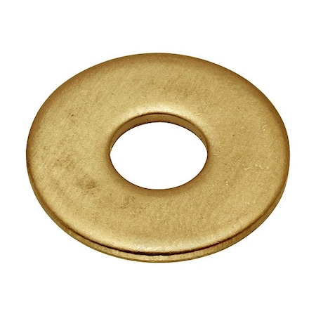 Zoro Select Flat Washer, For Screw Size #10 , Brass Plain Finish, 5 PK WASB#10RBR