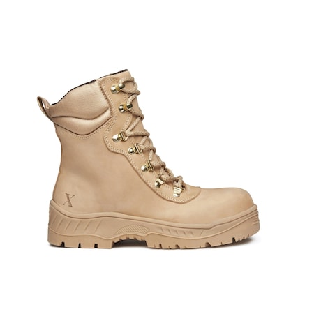 Xena Women's 8-Inch Work Boot, 6 1/2 M, Carbon Black, Desert Tan, HZ-01 HZ-01