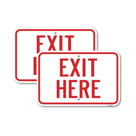 Signmission Exit Sign, Heavy Gauge Aluminum, 24 in W, 18 in H A-1824-2PACK-25204