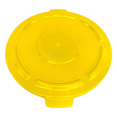 Crusader CTC Round Heavy-duty Utility Container Lid, Yellow, Polyethylene, 22" W/Dia CTC-L32YL