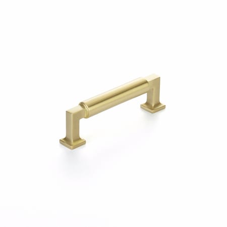 Schaub 3-1/2in Center to Center Haniburton Cabinet Pull Satin Brass Finish 477-SB