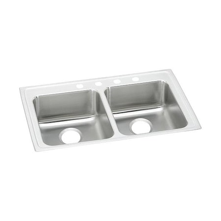 Just Manufacturing Bowl Drop-In Sink, 37"x22"x4.5", Gray DLADA2237A454-J