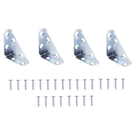 Prosource Corner Brace, 2 in L, 2 in W, 21/32 in H, Steel, Zinc-Plated, 1.5 mm Thick Material 22490ZCB-PS