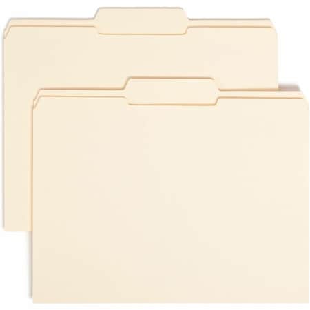 Smead File Folder, 1/3 Cut Second Position, Reinforced Top Tab Letter, Manila, 100/Box 10336