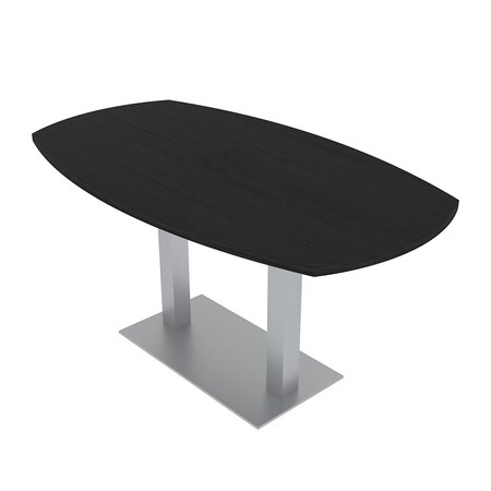 Skutchi Designs Arc Boat Conference Table, 36 in W, 72 in L, Black HAR-ABOT-36X72-DOU-U999ST19
