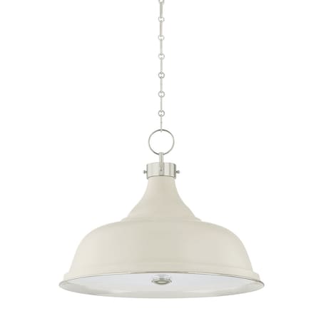 Hudson Valley Lighting Painted No. 1 4 Light Pendant in Polished Nickel/Off-White by Mark D. Sikes MDS300L-PN/OW