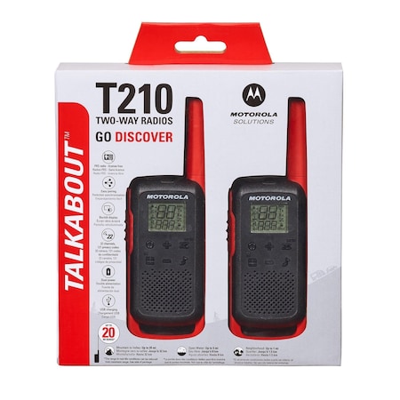 Motorola Solutions Two-Way Radio Black W/Red Two-Pack T210