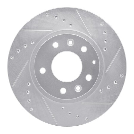 Dynamic Friction Co DFC Brake Rotor - Drilled and Slotted - Silver 631-80047R