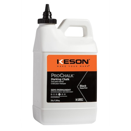Keson Marking Chalk, Black, Semi-Permanent, 3lb 103BLACK