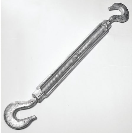 Baron 17-1/2X12 Turnbuckle, 1500 lb Weight Capacity, Hook Fitt"g A, Hook Fitt"g B, Galvanized Steel 17-1/2X12