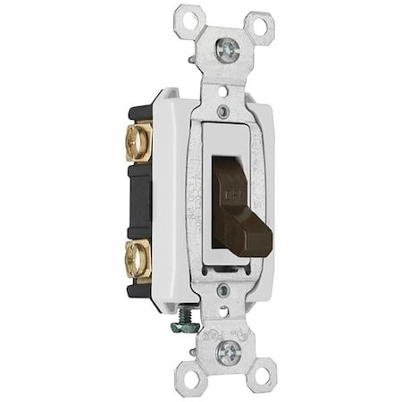Pass & Seymour Wall Switch, 2 hp, Toggle, 20 A, Brown CSB20AC1