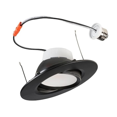 Keystone 5â€/6" Circular LED Residential Retrofit Gimbal | Black Trim | 11W | Color Select 2700/3000/3500/40 KT-LED11RD-6C-9CSF-DIM-G-B